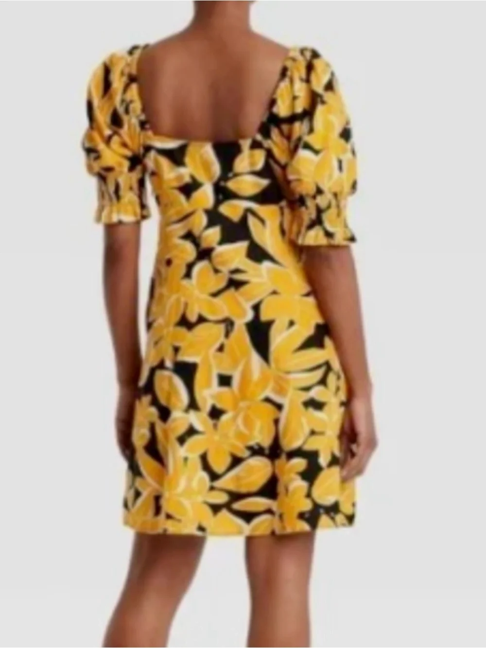 Who What Wear Yellow and Black Floral Midi Dress Sz XL - Picture 2 of 11